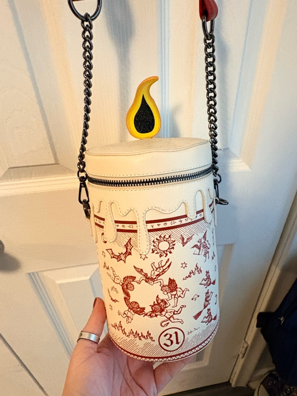 Loungfly Hocus Pocus Black Flame Candle crossbody bag